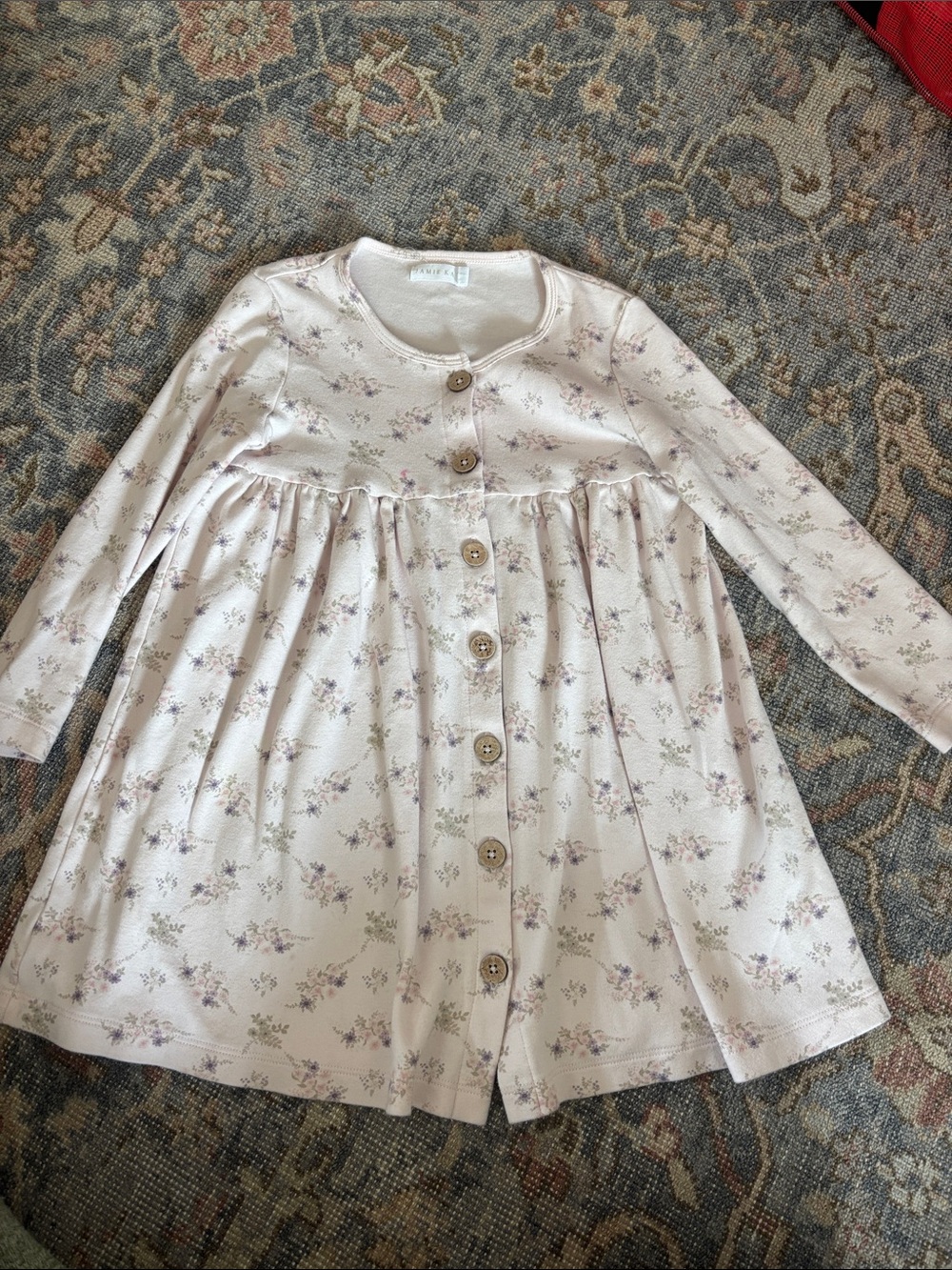 Jamie Kay Cream Long-Sleeve Floral Button-Front Dress
